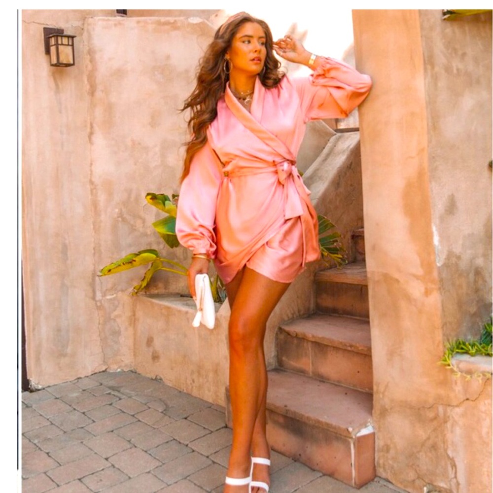 Pink vici wrap dress